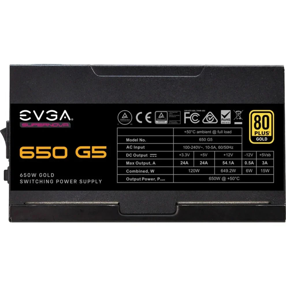 Size, Fully EVGA Includes Tester, Self Fan, 220-G5-0650-X1 Compact 650W, SuperNOVA Mode 150mm ON Power Year Modular, 10 650 Gold Eco FDB 80 with Power Plus G5, Supply Warranty,