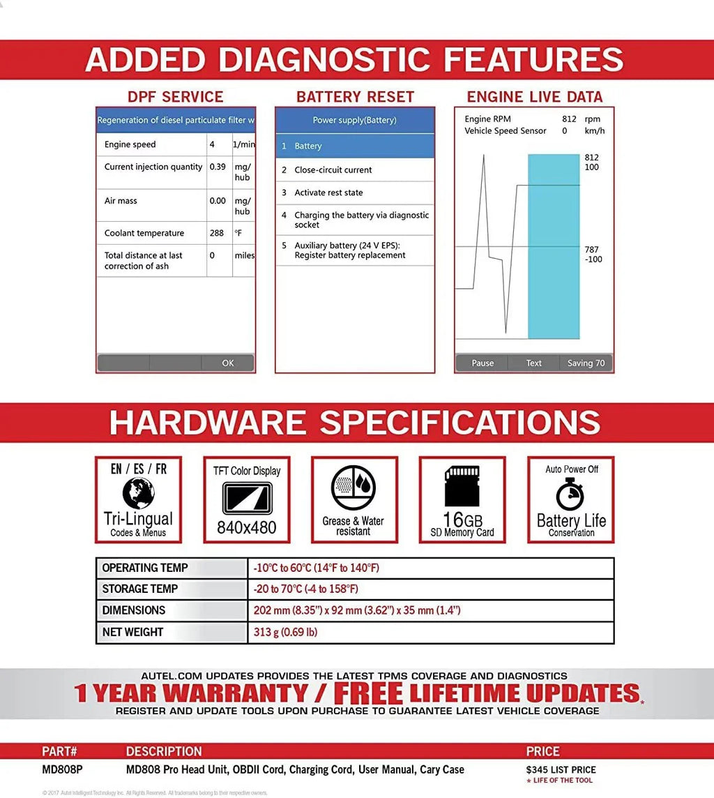 AL529 AL329 Upgraded OBD2 SAS MD802 AL609 MaxiDiag MD808 MD806 Extension Read/Clear Oil Cable Reset Lookup AL629 Reader DTC Autel With Features Pro Codes Scanner Battery Special Code 7 BMS EPB Reset