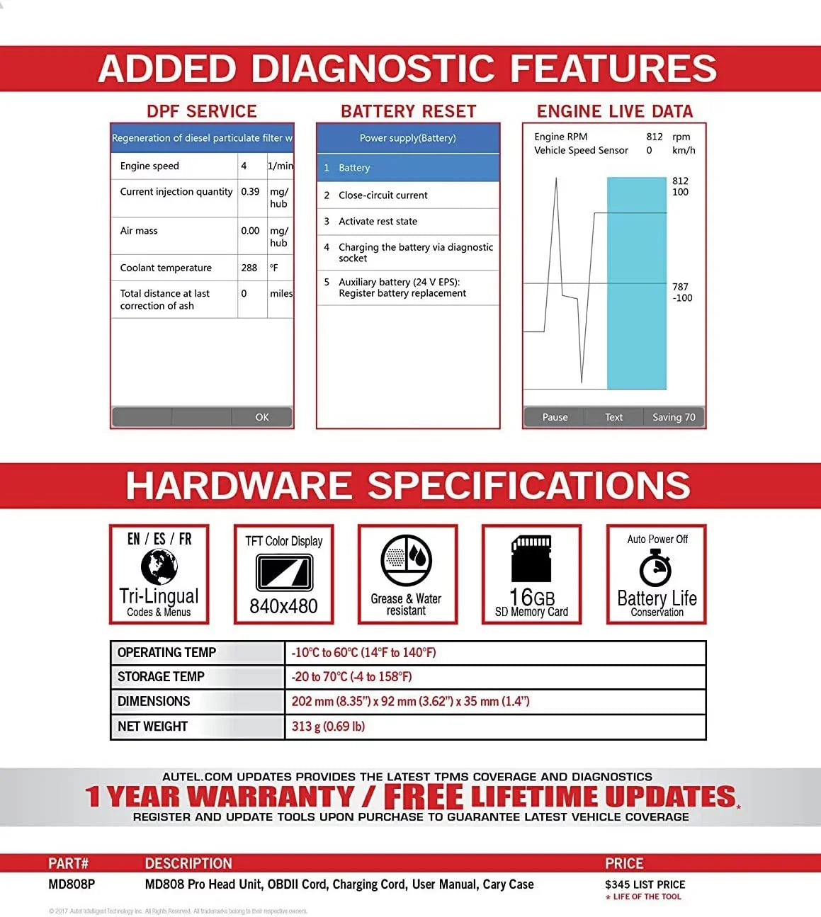 AL529 AL329 Upgraded OBD2 SAS MD802 AL609 MaxiDiag MD808 MD806 Extension Read/Clear Oil Cable Reset Lookup AL629 Reader DTC Autel With Features Pro Codes Scanner Battery Special Code 7 BMS EPB Reset