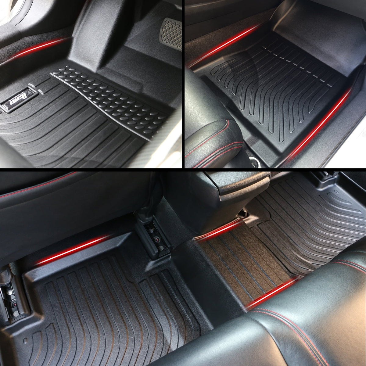 Floor Ikon All Pad 3D Black Mats HR-V, 1st Cargo Cover Trunk Motorsports & With Compatible TPE Row Boot Tray Protector Liner Molded Rear Mat Protection Honda Weather Carpets 2023-2024 Front 2nd