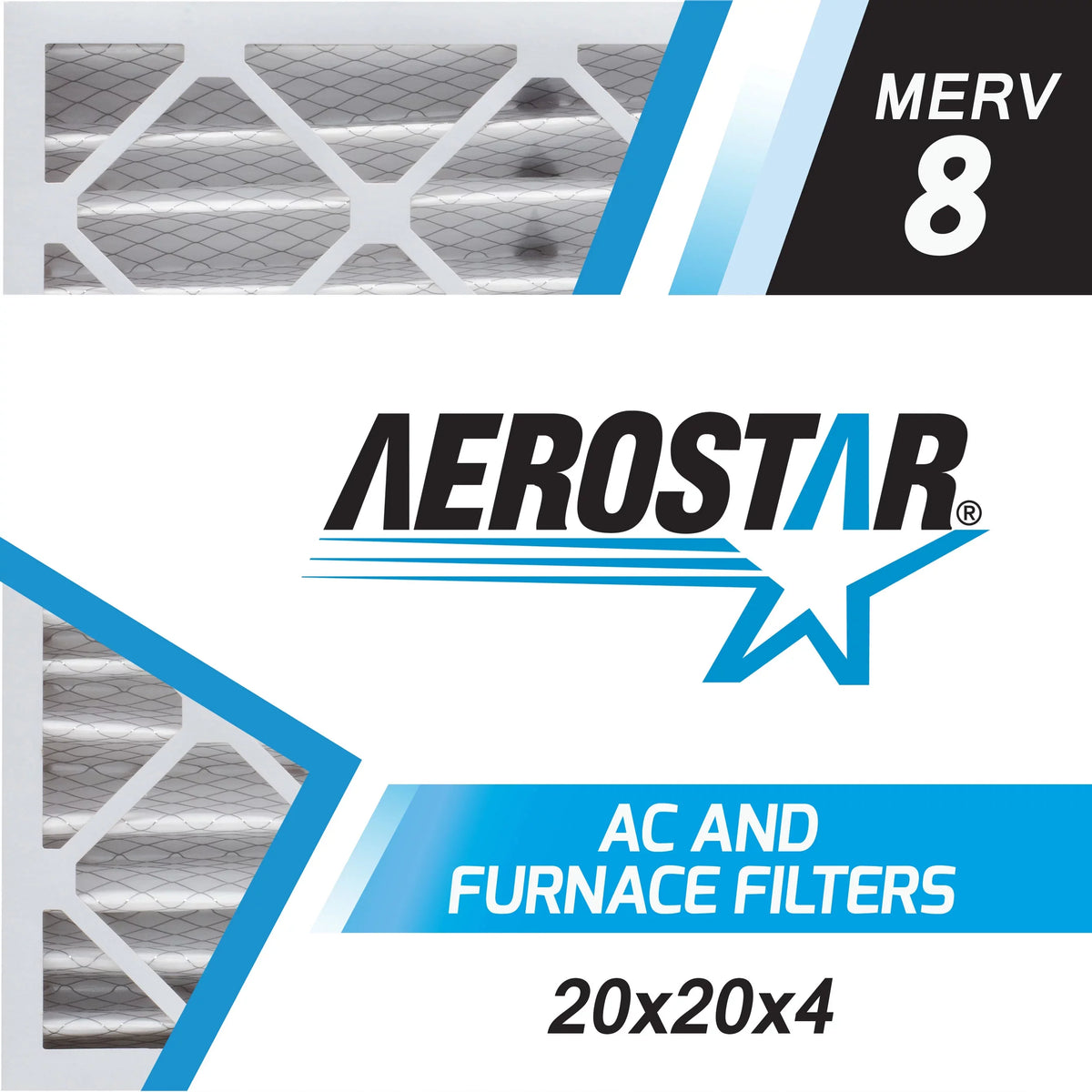 20 x the Box 20x20x4 of Pleated 20 4, Made 3, MERV 8, Air in x USA Aerostar Filter,