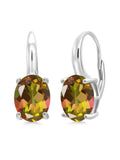 Earrings 925 Gem Oval Topaz Ct Stone King Mango Sterling Silver Mystic 9.00