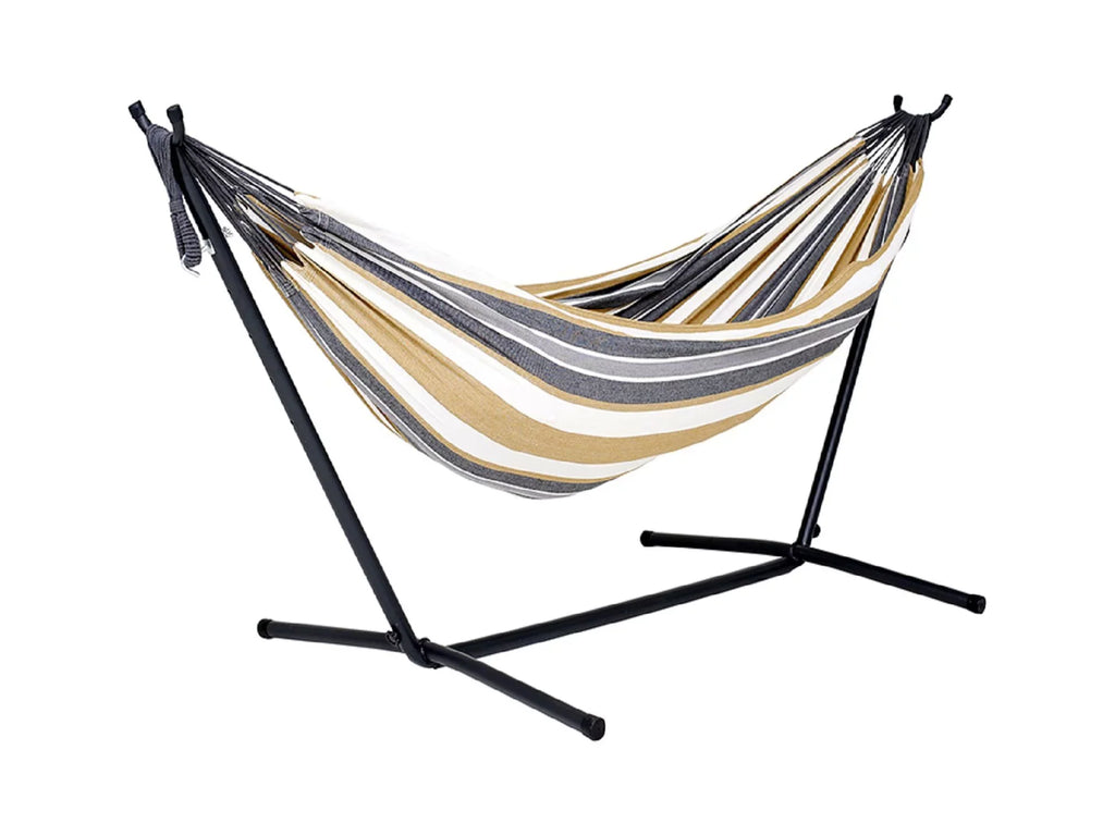 The Steel Hammock and Grey a with Striped Gold 110” Collection Hammock Hamptons Style Brazilian