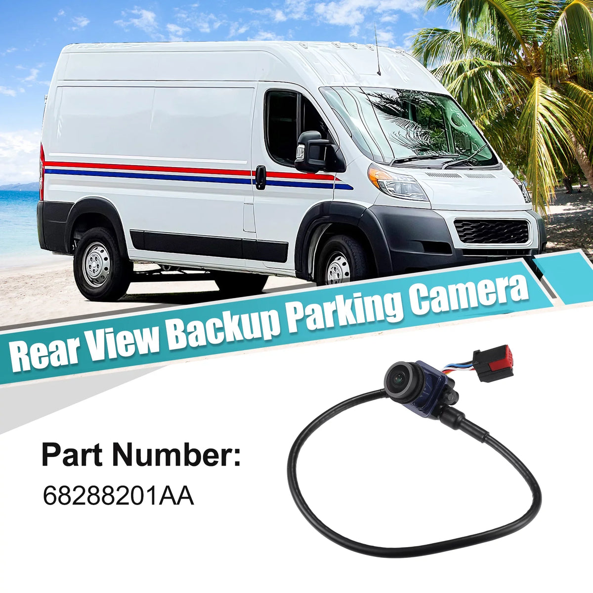 View Bargains Unique No.68288201AA Parking ProMaster Backup 2014-2018 1500 Ram for Black Rear Camera