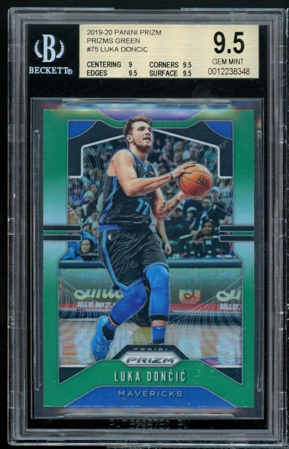 9.5 Luka Card 9.5 Prizms 9.5) #75 BGS Green (9 Doncic Prizm 9.5 2019-20 Panini