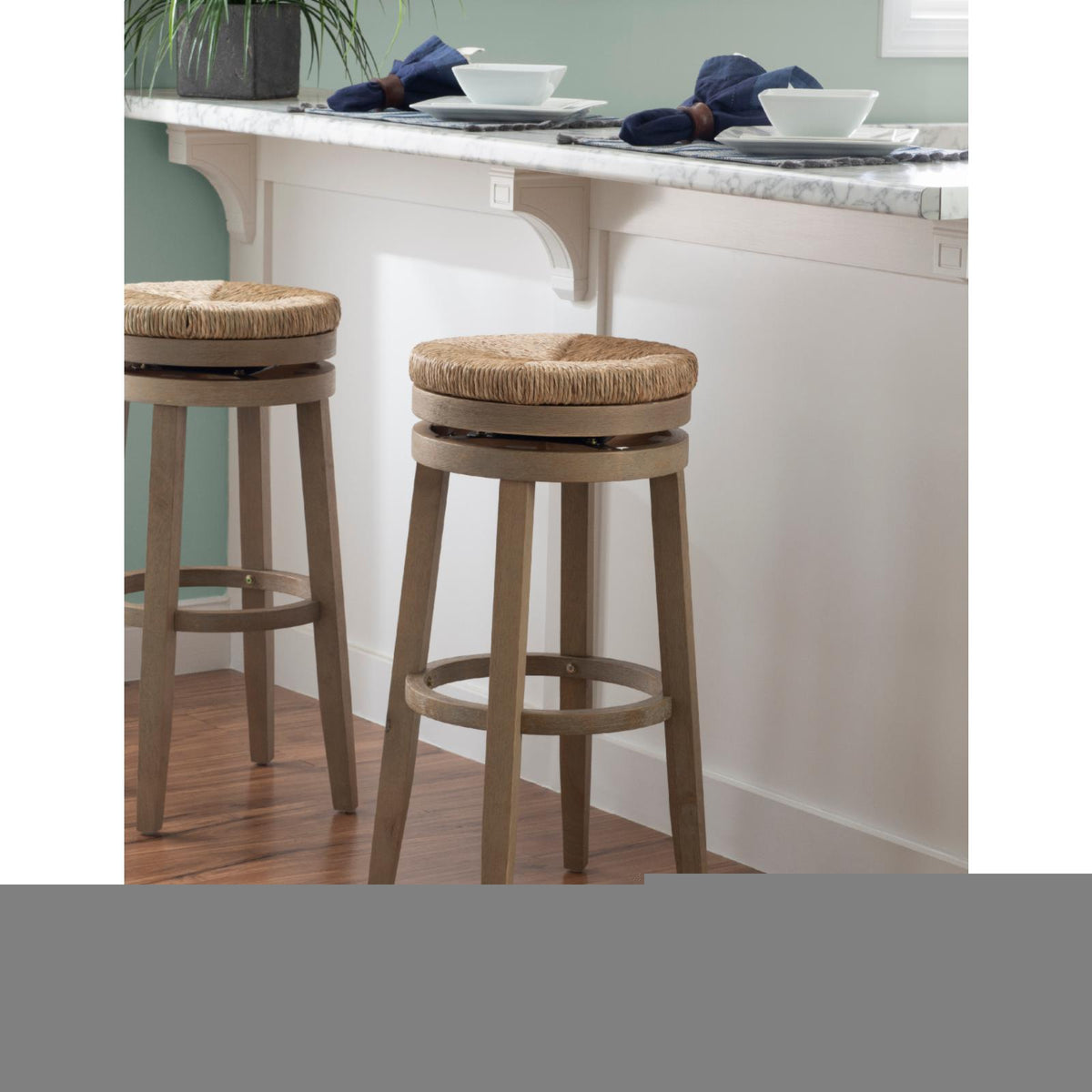 Morgan 31 Bar Natural with Powell - Rush Stool Natural in. Swivel