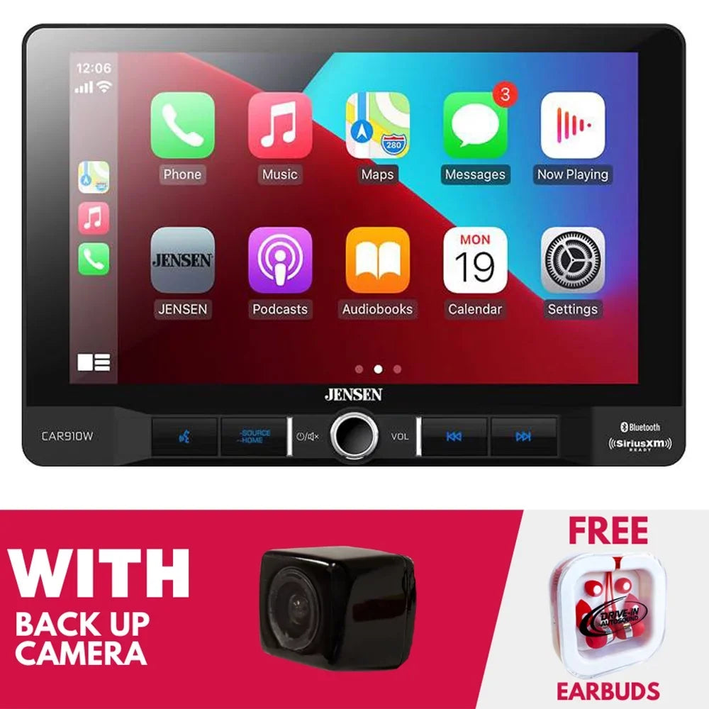 New Play Multimedia Receiver Not Jensen 9" (Does Camera Backup Discs) CAR910W with