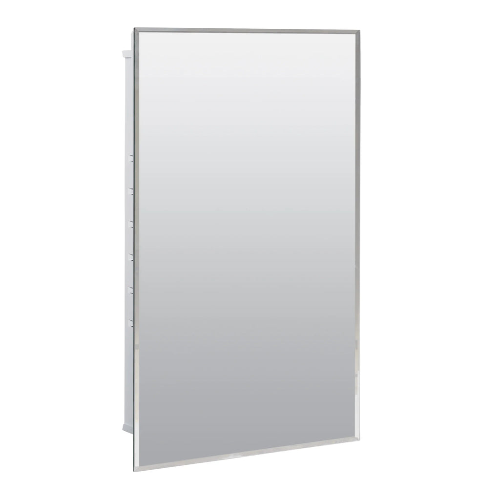 Medicine Rectangle 16" Surface-Mount Zenna Steel Mirror Frameless 26", x Home Cabinet, Recessed or