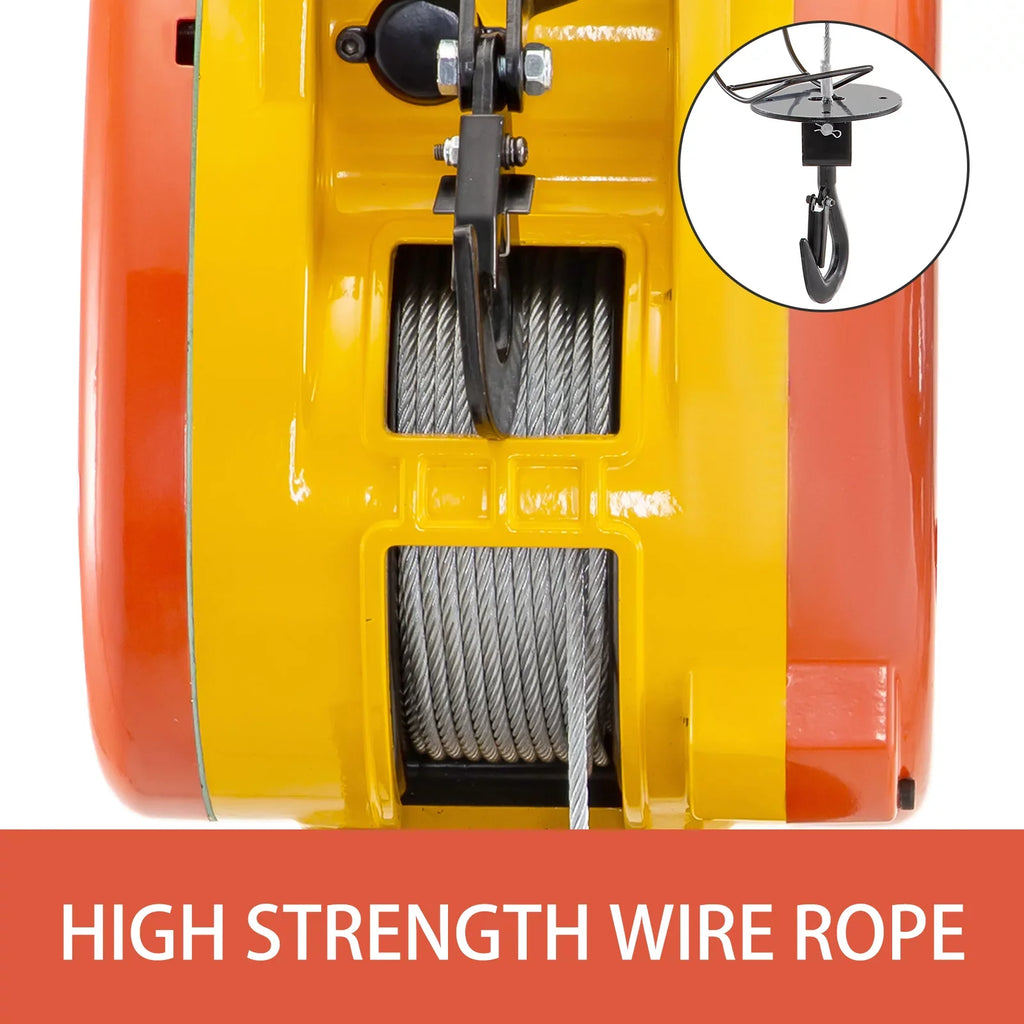 Electric 98ft/30m System Control with Lift Volts Phase Overhead Pulley Winch VEVOR Crane Electric Remote 1 Wire Electric Trolley Hoist 230kg with Length 507lbs Steel Capacity Rope 110