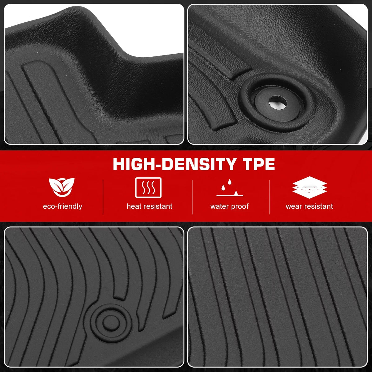 Floor Ikon All Pad 3D Black Mats HR-V, 1st Cargo Cover Trunk Motorsports & With Compatible TPE Row Boot Tray Protector Liner Molded Rear Mat Protection Honda Weather Carpets 2023-2024 Front 2nd