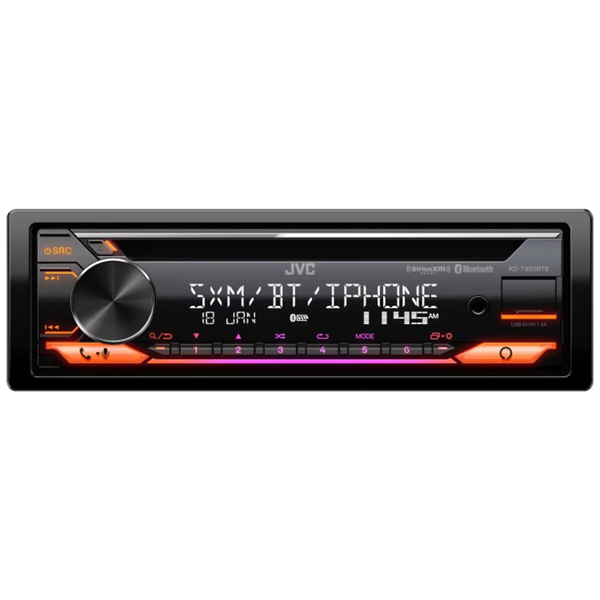 Bundle with DIN Install Radio JVC AM/FM 98-2013 Harley Single with Receiver Player CD Built-In AUX Amazon KD-T920BTS Alexa Weathershield Car Audio Radio USB Bluetooth Stereo Cover Kit, Radio