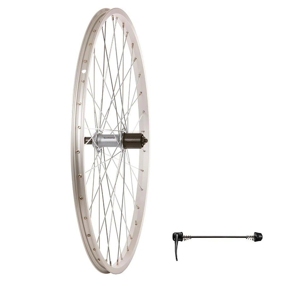 Holes: Shop QR, Acera Wheel, HG Silver/ 559, 135mm, 26'' Rear, Alex / C1000 36, FH-T3000, Wheel Rim,