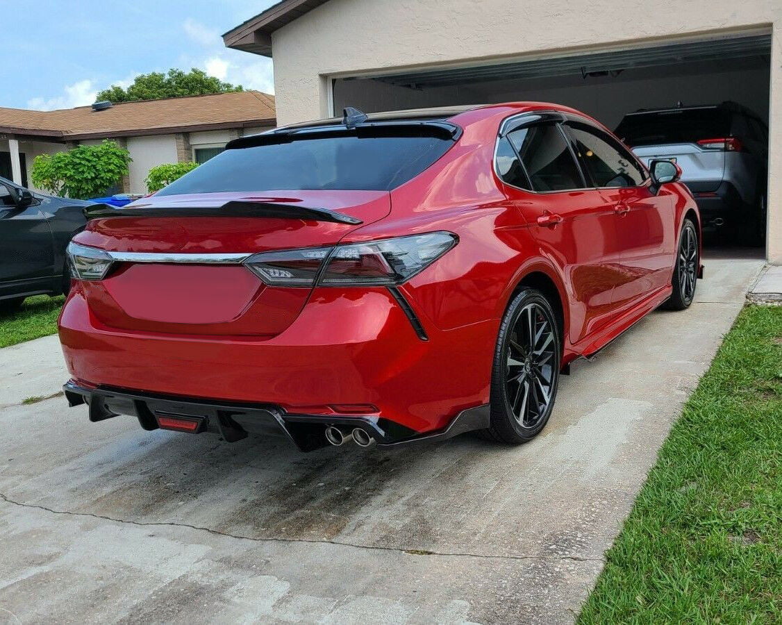 Trunk Style XSE SE for Spoiler 19 Rear Camry 20 Lid XLE Glossy Black LE Kojem M4 Toyota 2018-2021 Wing
