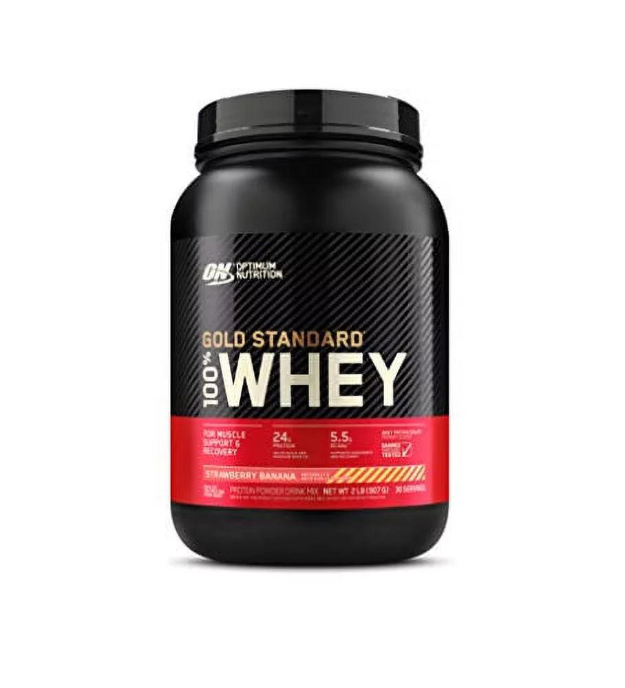 (Packaging Banana, Protein Vary) Powder, Standard Optimum Strawberry Nutrition May 2 Pound Whey 100% Gold