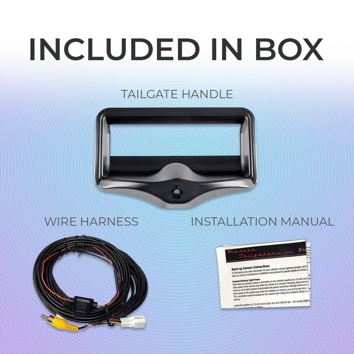 with C/K (1988-2000) Master Backup Tailgate Camera 1500 Black Tailgaters Bezel for Chevrolet