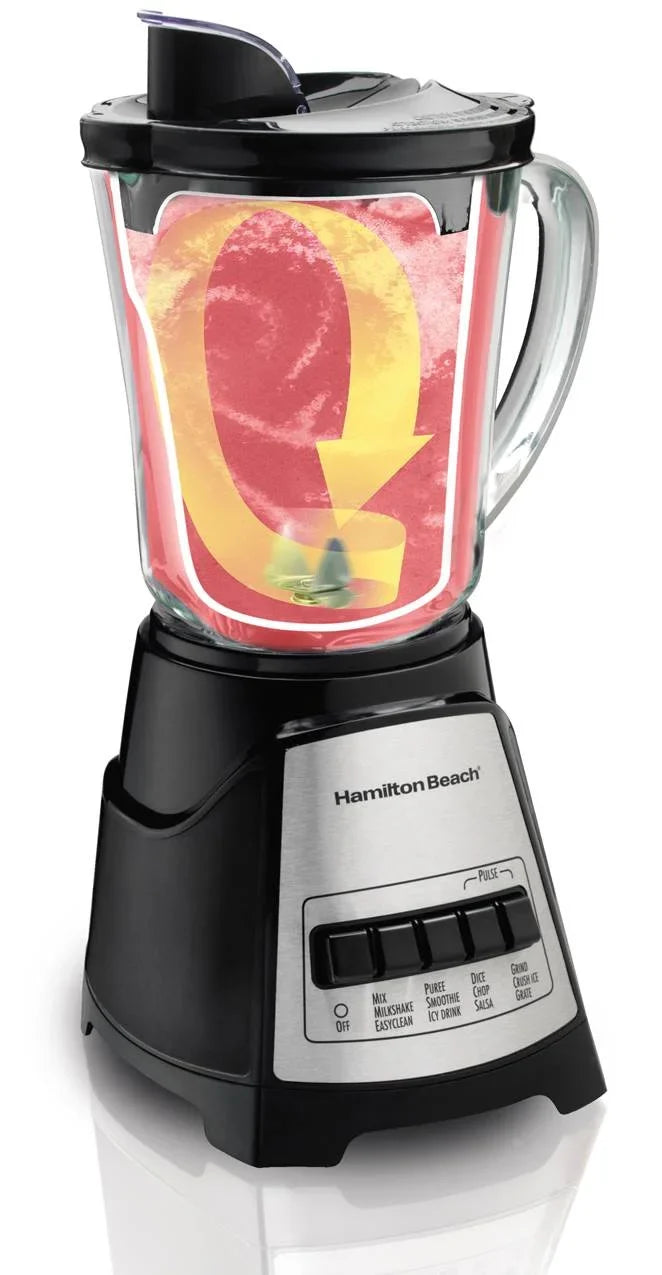40 Watts, Blender Jar, Glass Beach Free 58148A 700 Mess Power Elite Multi-Function Black, oz. with Hamilton