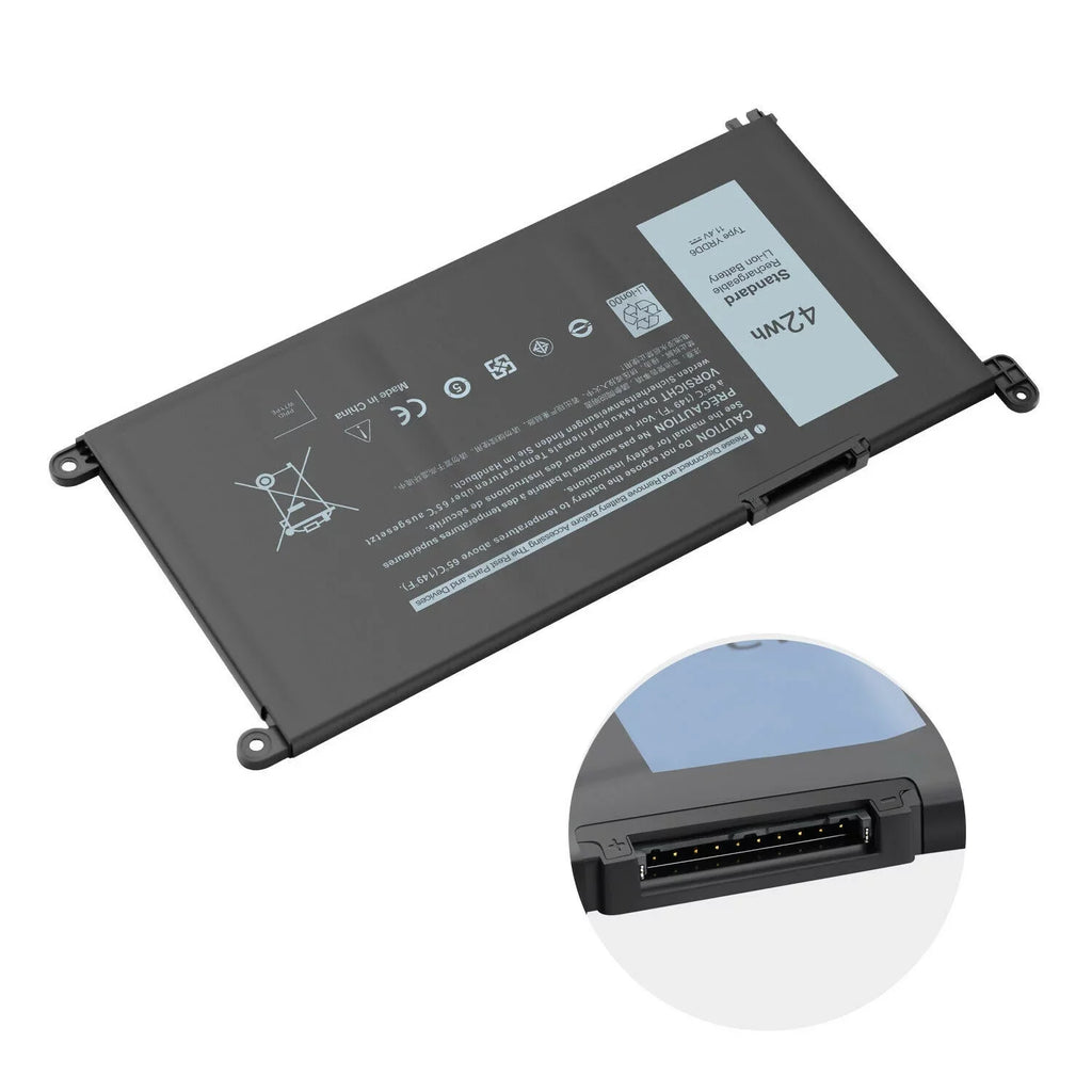 5491 Battery 2in1 for 42Wh YRDD6 3493 Inspiron 7586 Laptop 5482 3310 5485