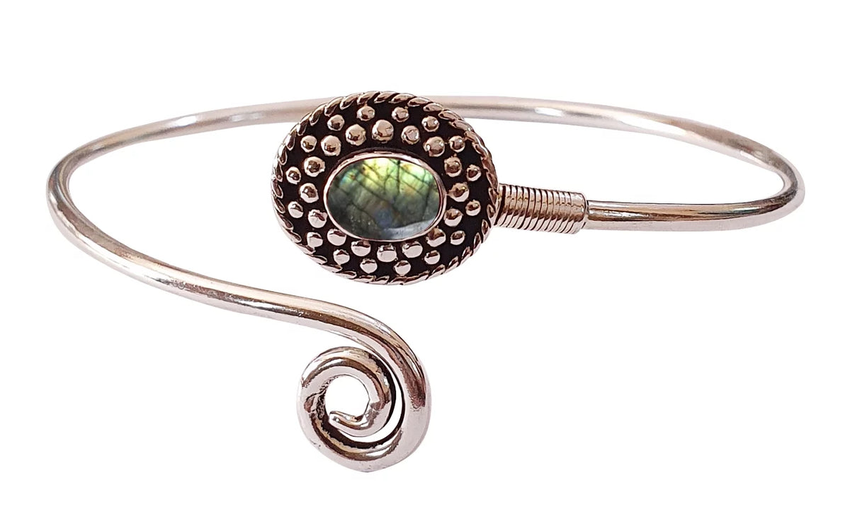 For Design Bracelet Tribal Modern Handmade Natural Fashion Jewelry Gemstone Designer Boho Silver Labradorite Party Cuff Plated Real Bohemian Bracelet, Women,