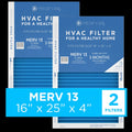 HEPA 95% Filter 16x25x4 Cleaning Air Particles 13, 2-Pack) Medify Pleated Air (MERV