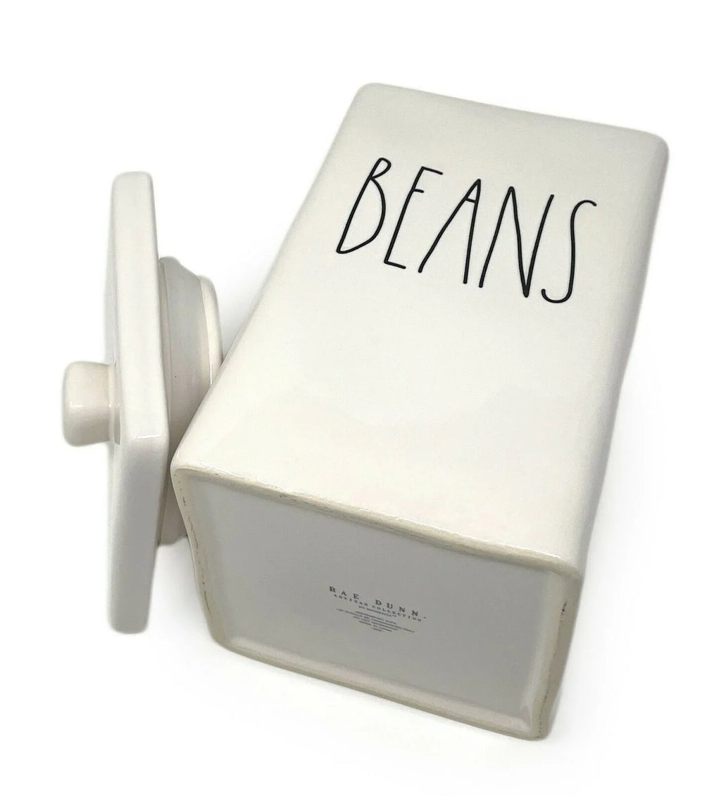 Rae Ceramic BEANS LL Canister Lid with Magenta Letter Dunn by Square