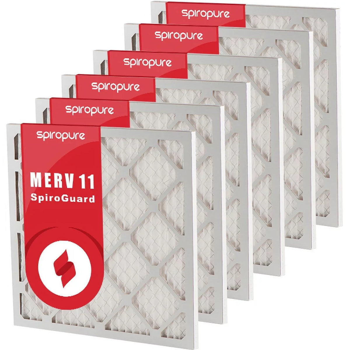 MERV USA Filters (6 SpiroPure Pack) - Air 17.38x19.75x1 11 Made in Filter Pleated