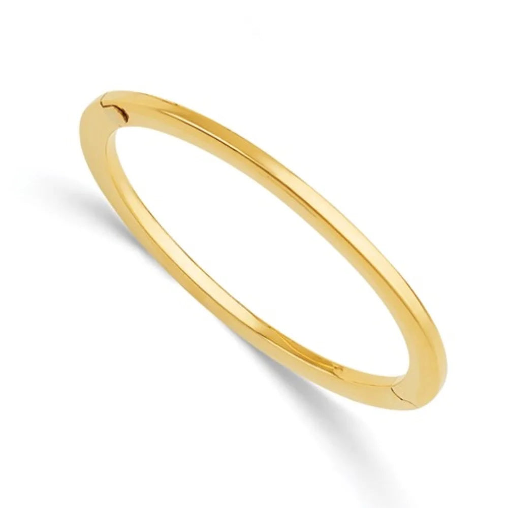 Auriga 14k Yellow for Hinged 3.2mm Oval 6.75 Bangle Gold Men Polished Size