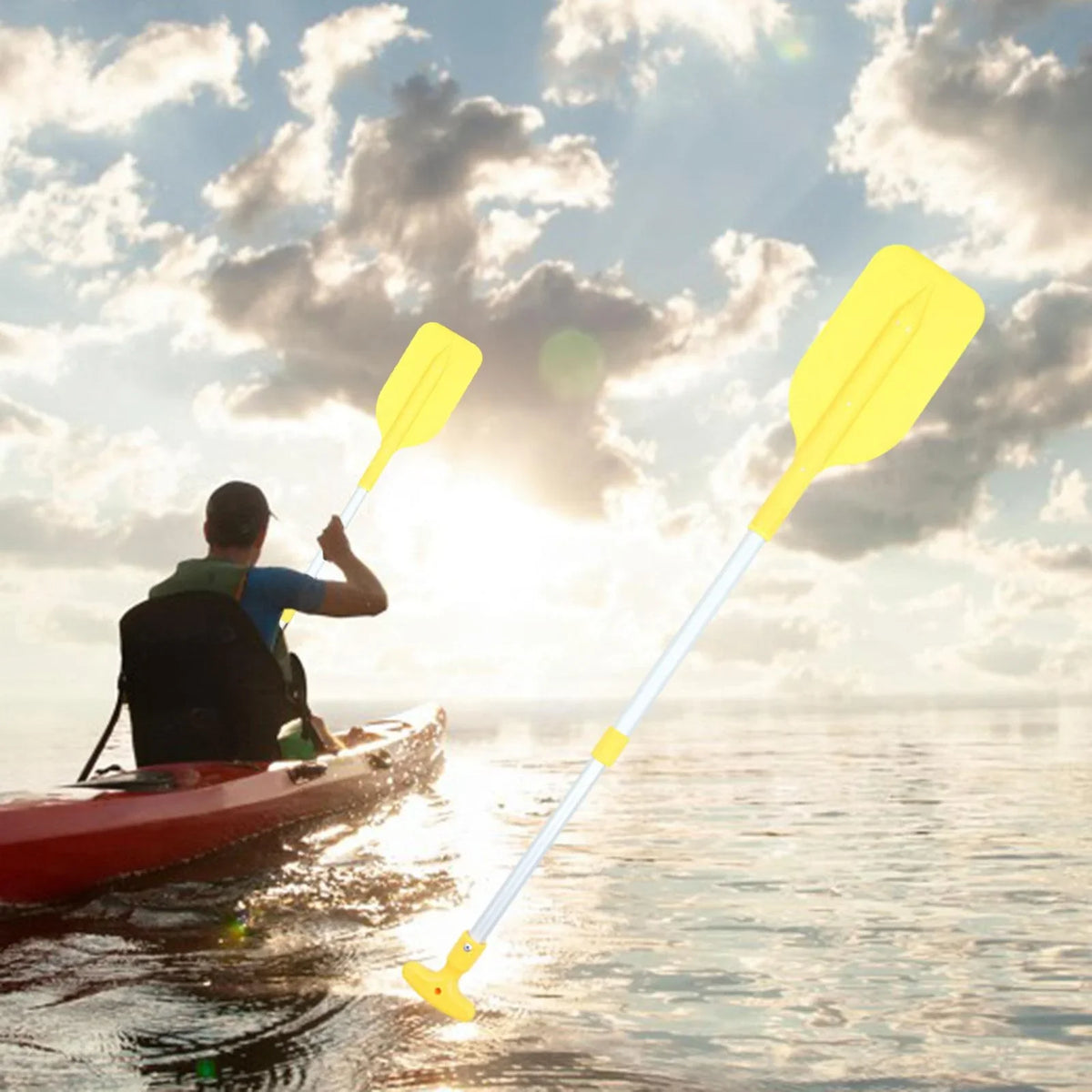 Durable Paddle Canoeing Oars Sports for Float Boat Canoe Outdoor Beginners Paddle Activities Flexible BAOSITY Yellow Kayaking Boat