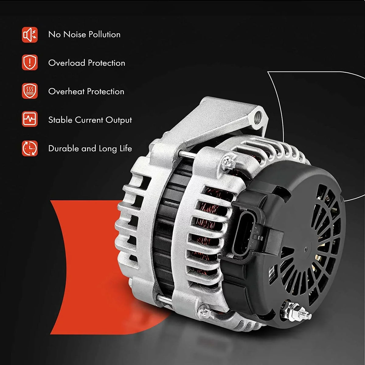 with CW & Acura 3.5L, Compatible 90Amp 12Volt 6-Groove A-Premium Pulley 1999, 2000-2002 Clutch Isuzu Trooper V6 Alternator SLX