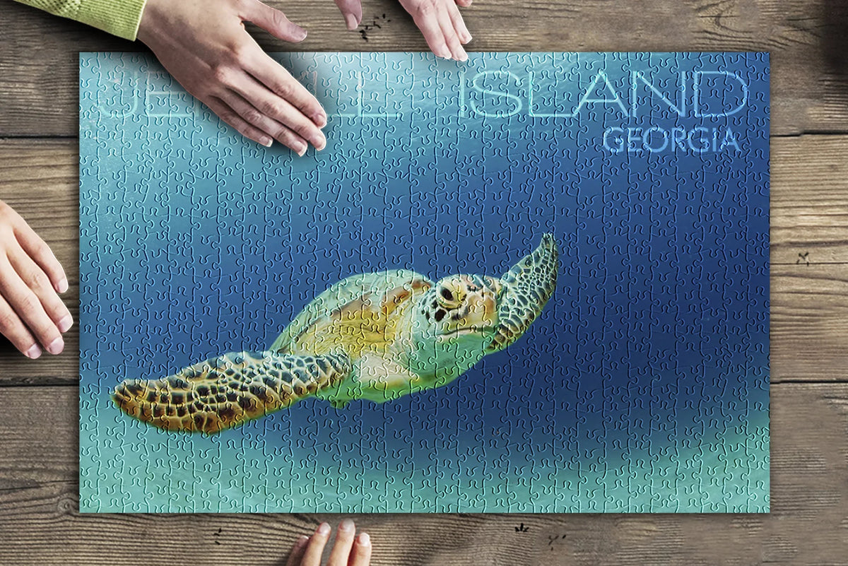 Sea Piece for Island, (19x27 500 Puzzle Family, Georgia, Jigsaw in Premium inches, Jekyll Made USA) Adults and Turtle