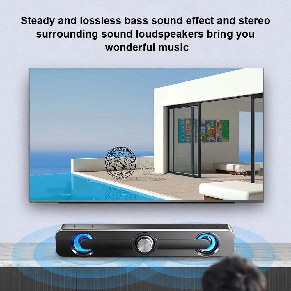 Laptop PC USB Computer Bass Carevas Tablet Speaker Surround Sound MP3 Phone for Wired Box Powerful Subwoofer Stereo Bar V-111 Speaker MP4