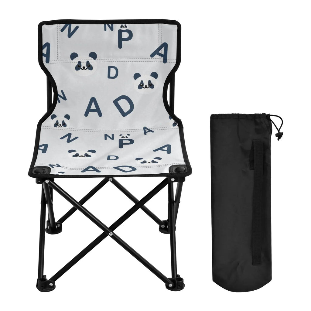 Lawn Fishing Bag Small Chair Pandas Alphabet Portable for Outdoor Carry Folding Cartoon Chair Chair and Kids Chair Camping with Beach