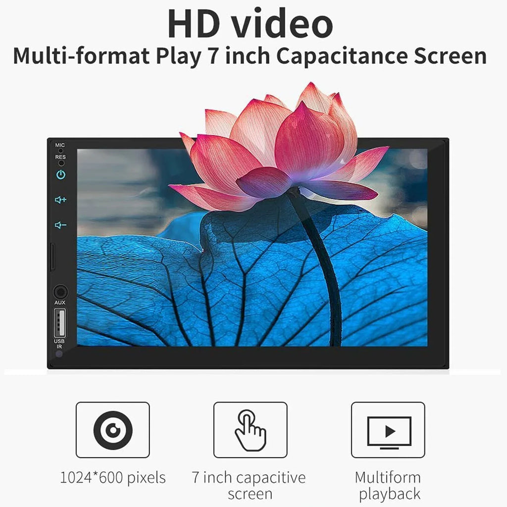 '+ Camera Touch Android/Apple 2Din Screen Double 12LED Player 7" Carplay Radio Stereo Car