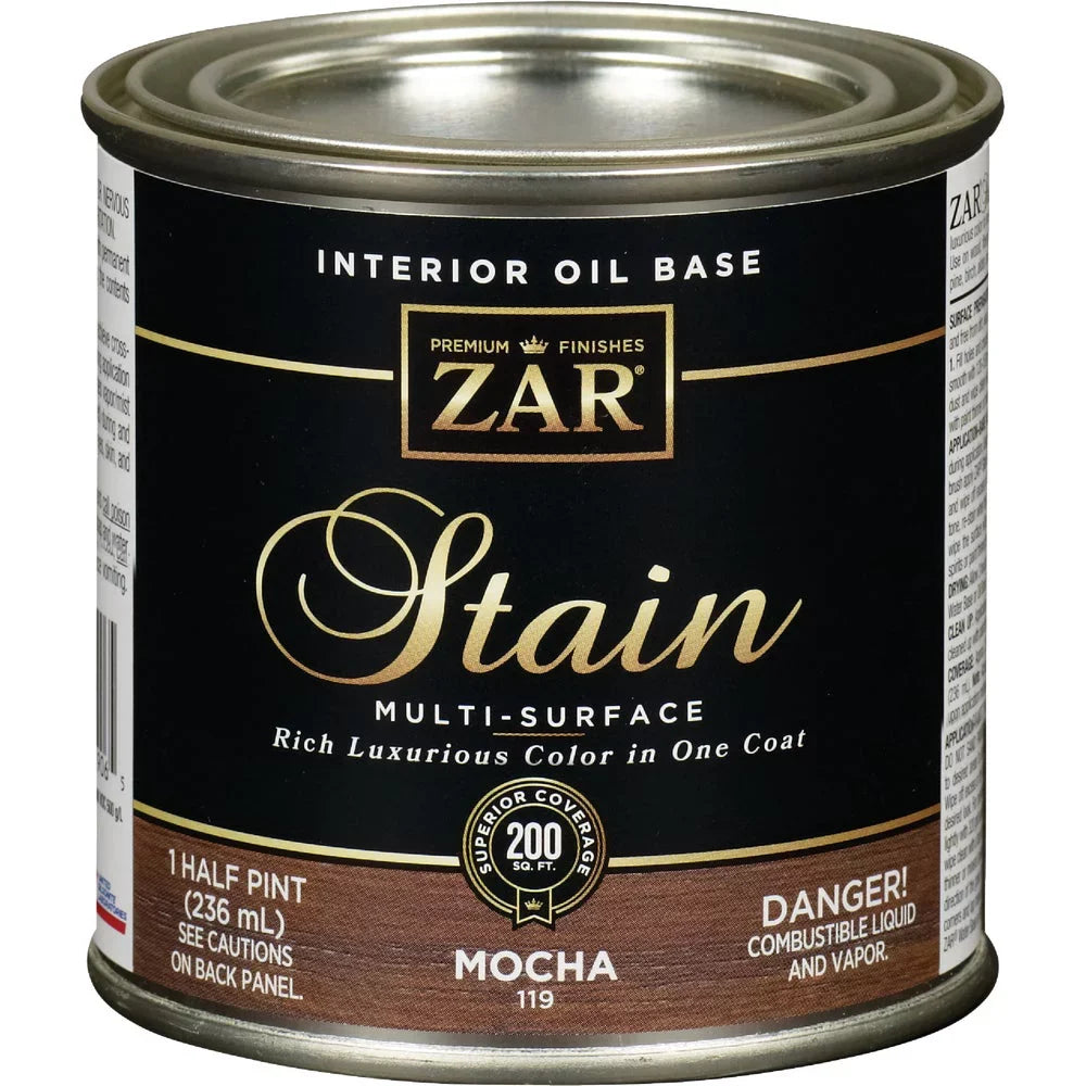 Pt. 1/2 ZAR Oil-Based 1PACK Stain, Wood Mocha,