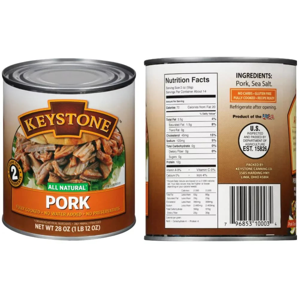 ✅ Chicken Life Combo Survival and 28oz eat Shelf Cans Cans Natural to Beef, Emergency Food of Each) Long Camping - (9 Ready Pork 3 ✅ Keystone All