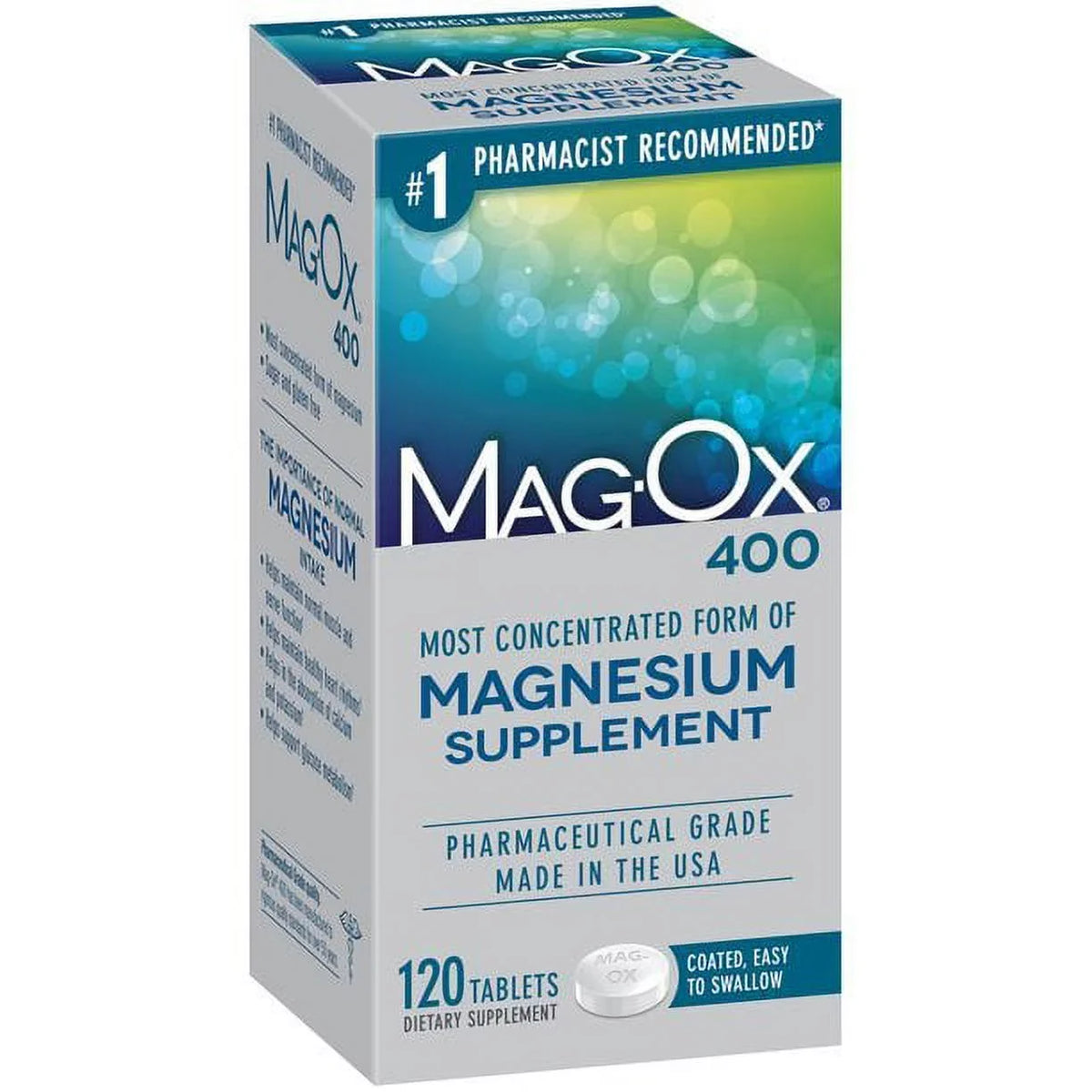 Dietary Tablets Magnesium Supplement Oxide 400 free 120 Pack of 6 and Gluten MagOx Sugar