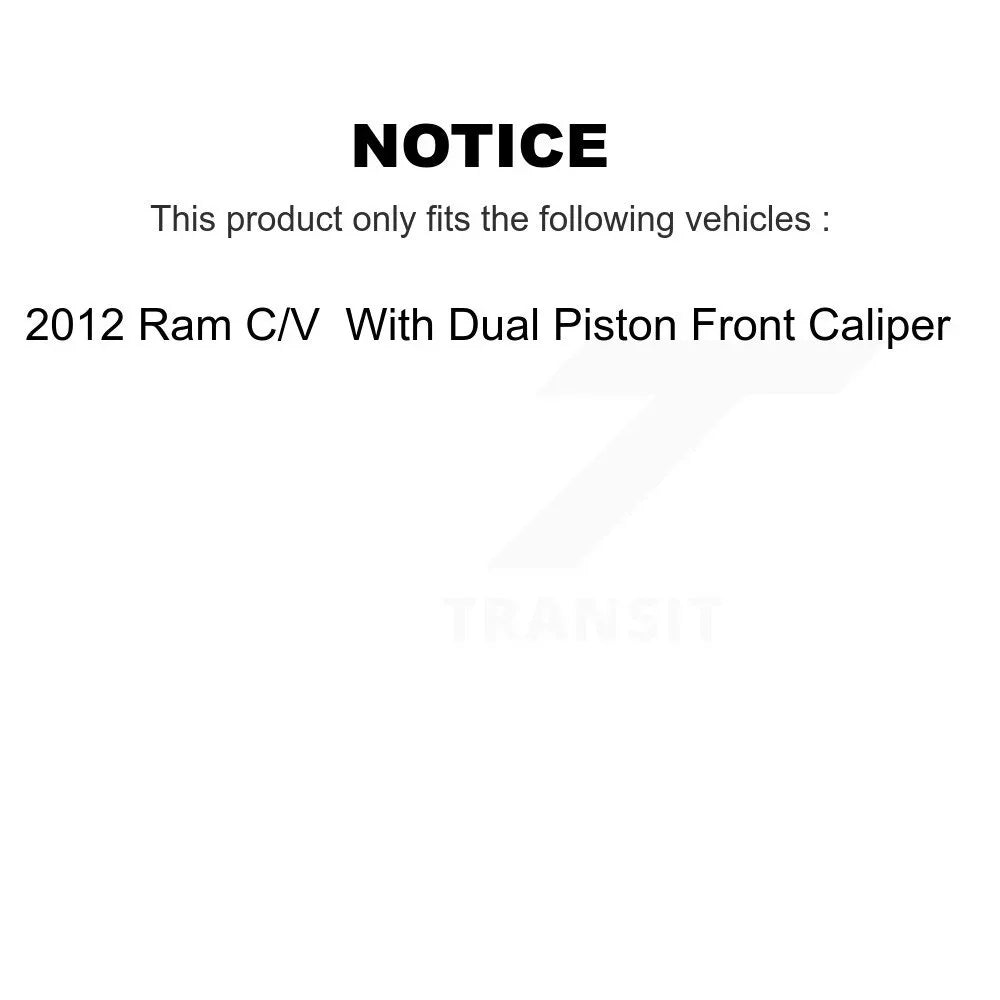 Front 2012 Rotors KCG-100133P Pads Caliper Ram Rear Brake C/V Auto Disc With Kit Semi-Metallic Coated Transit Piston For Dual And