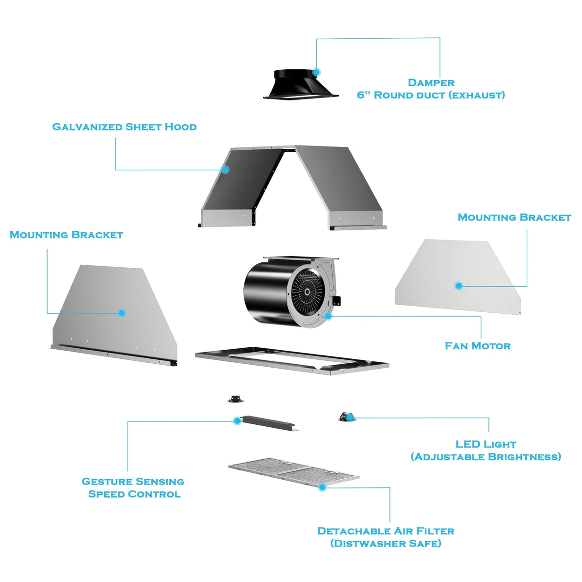 Ductless CFM Convertible Control Gesture 4 Range Stainless (Kit Included), Inch, Speed with Vent Kitchen 36 Insert Hoods 900 Panel, Ducted Steel Inch) (36 Sensing&Touch HisoHu