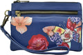 Leather Organizer Butterfly By Mosaic, Anuschka Womens Genuine Wallet Anna Multicolor - Hand-Painted Wristlet