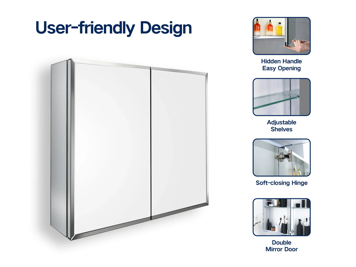Reflections Elegant Double Cabinet Door Medicine Mirror