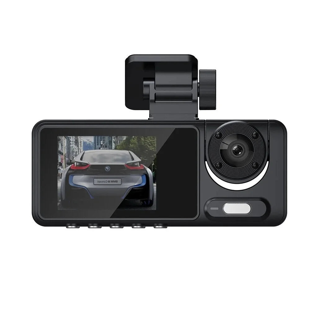 System 1080P Recorder JLLOM Dash Car Dual Cam Front/Rear/Inside Video Monitor G-sensor Lens