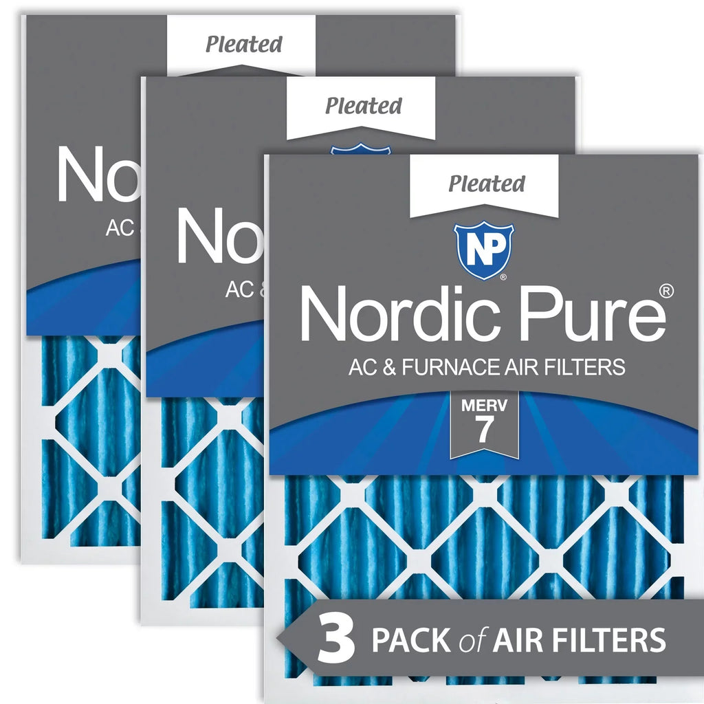 MERV 3 Pack Nordic 16x30x2 Air Pure Pleated Filters 7