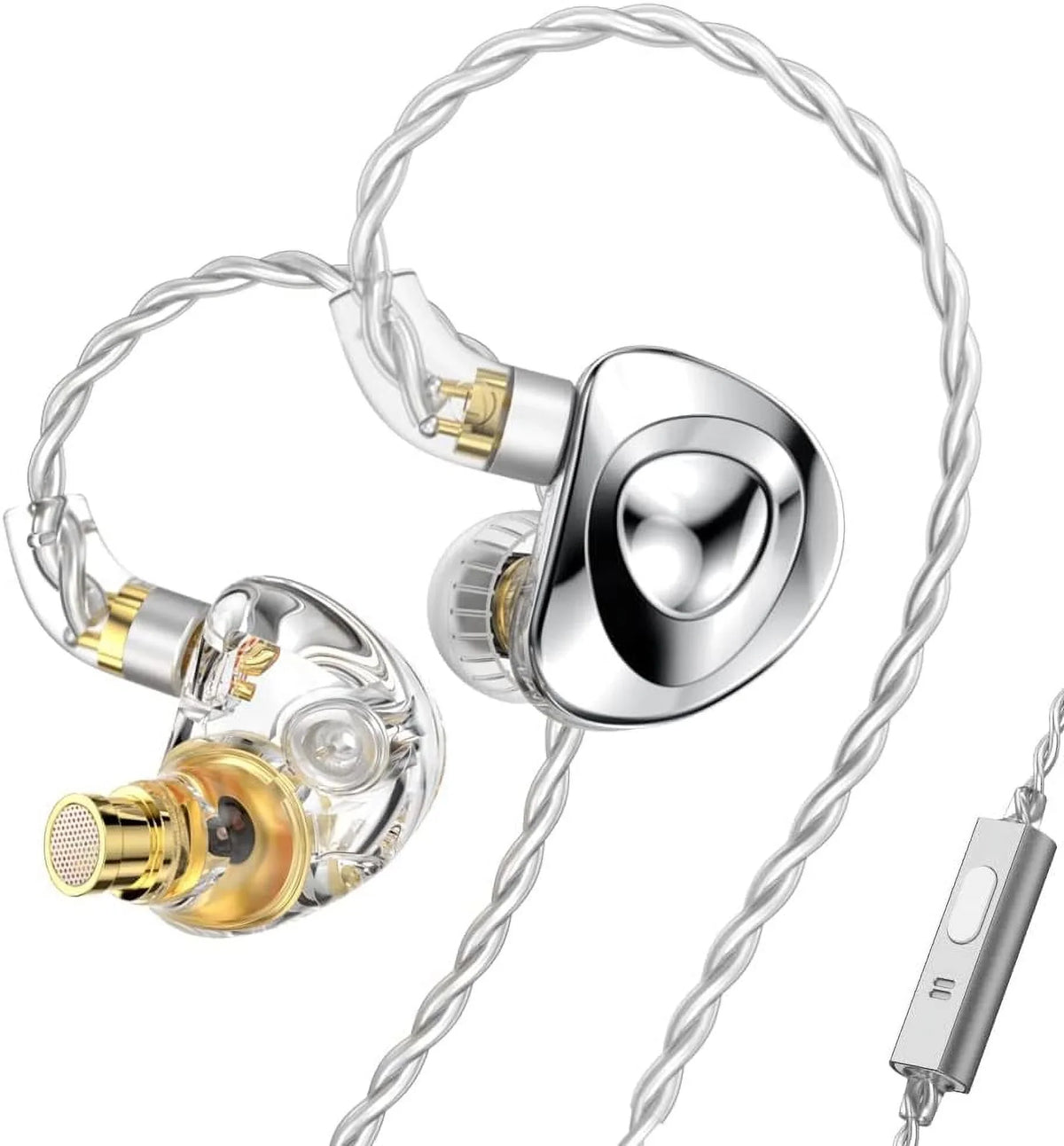 Magnet with Silver-Plated Kinboofi Dyna 10mm TRN Headphone, in Dual MT4 Ear Copper Drive Monitor 4-core Earphone