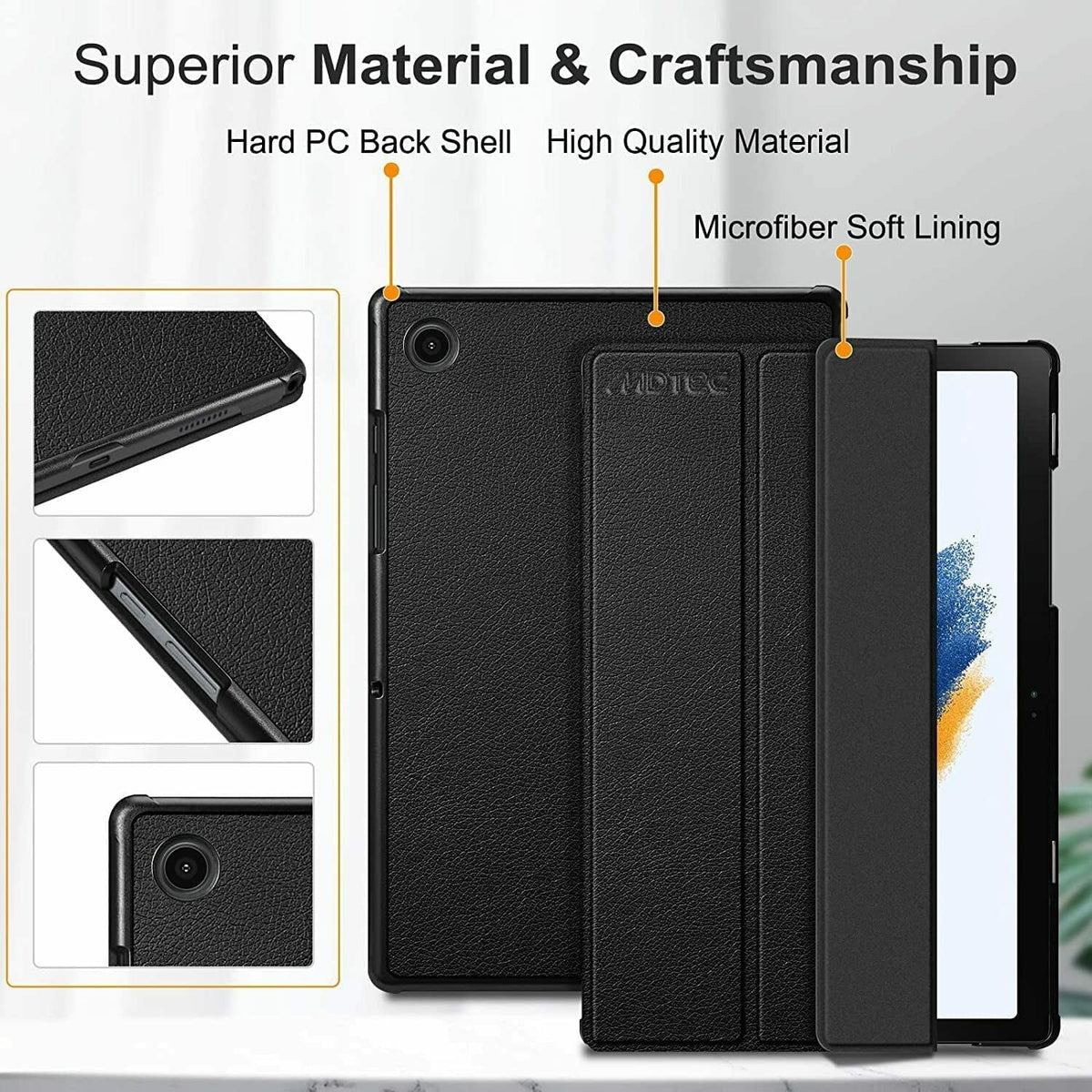A8 10.5 Case Inch and MicroSD Tablet Hard Galaxy Fi with Wi Gray Tab Samsung 32GB 64GB International Card