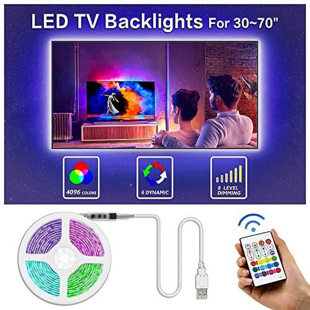 Bason Home for Room for Light Lighting Bias USB Remote, Strip Movie Lights Led 8.33ft Strip Backlight, Led Led Decor.(42-50inch) Backlight, TV/Monitor TV TV with