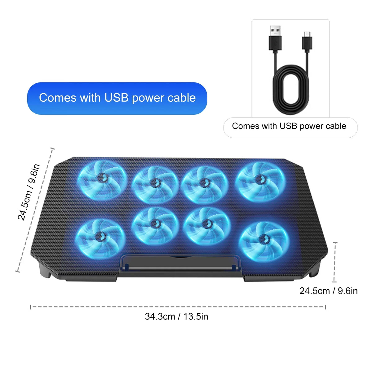 Htovila Fan Ports Adjustable and 10-15.6 2 Cooling Fan, Laptop with USB Strength Inch