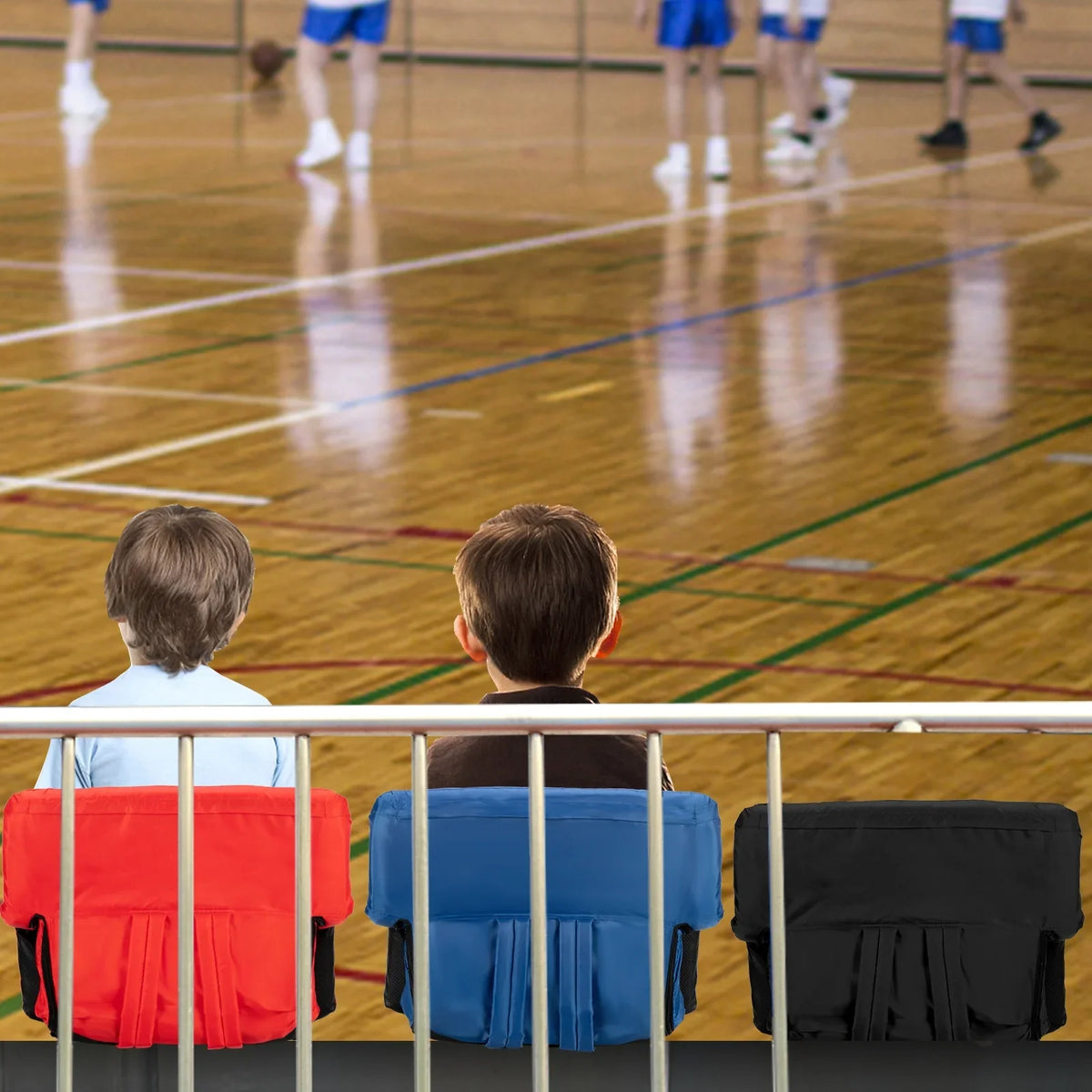 Seat with Reclining Carrying Back 21'' Stadium Portable for Bleachers Width PEXMOR Bag, Standard 2-Pack & Support Cushion,