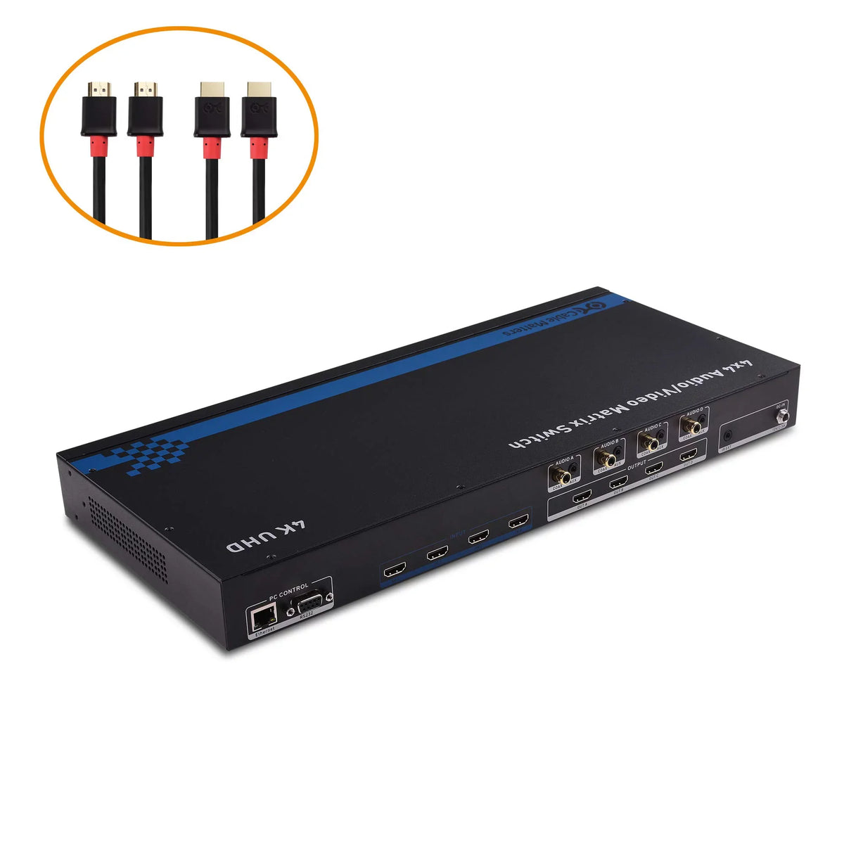 Supports 2.0, 2.2, Matrix Remote 18Gbps HDCP Cable Range, Matters 4K Bit HDR Access HDMI 4:4:4 Switch Format Configuration RS-232 High - 4 4 TCP/IP Out HDMI with 24 RGB, Dynamic YCBCR and in 60Hz