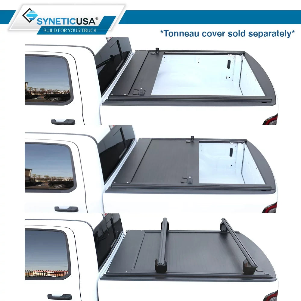 Cargo F150 Crossbar with HD Syneticusa Truck Heavy Silverado Compatible Towers Bed Adjustable Rack Duty Titan Tundra Ram
