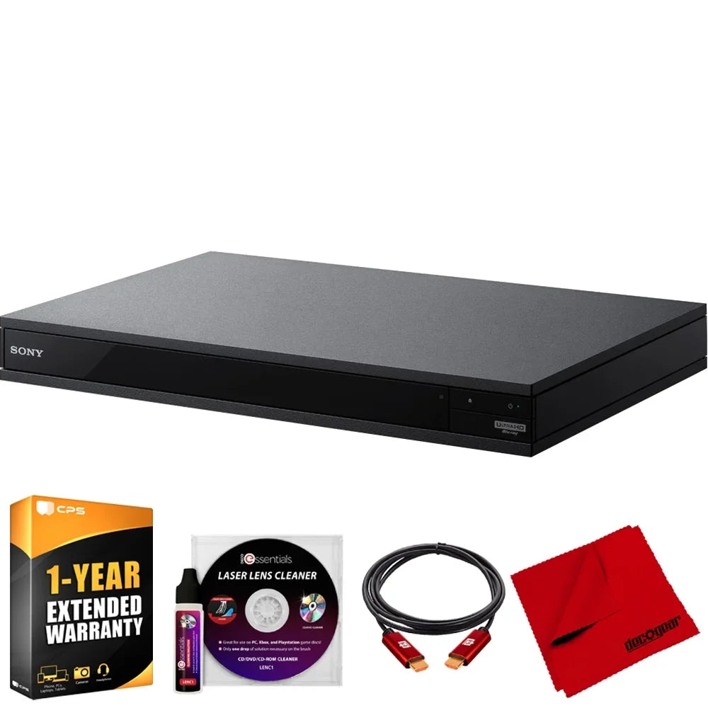 Cleaner Cable with Player Enhanced + and 6FT Deco Bundle UBP-X800M2 Atmos 2.0 With Laser CPS Gear 1 HDMI Year Pack Sony HDR Blu-ray + Dolby Protection UHD Deco Lens 4K Essential