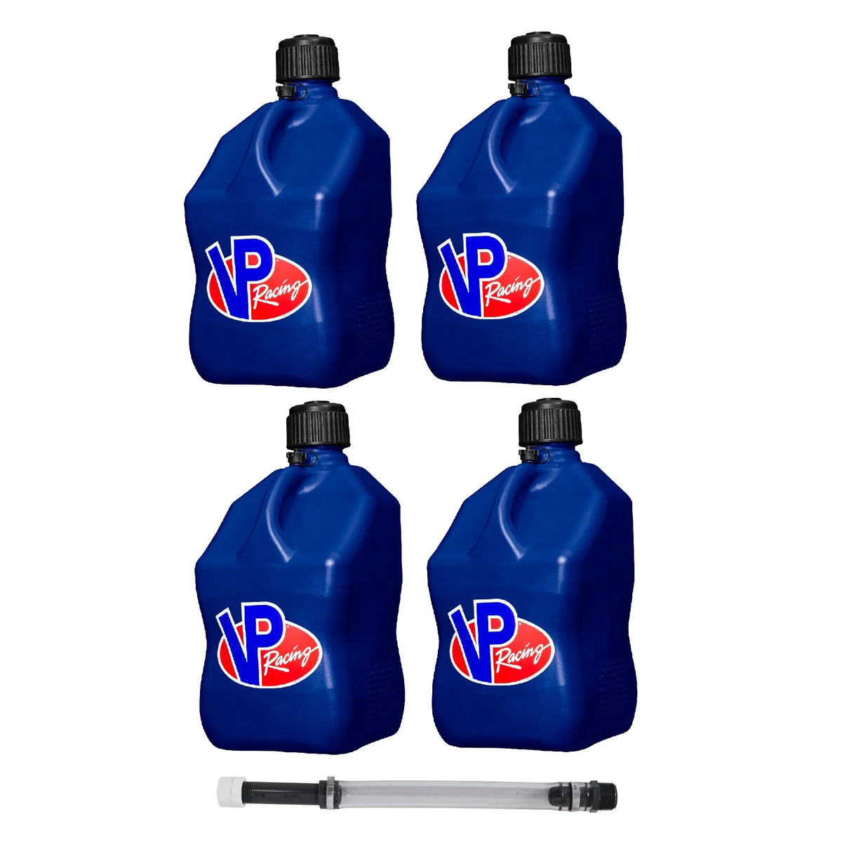 (4-Pack) Kit Container Blue VP Fuels Hose w/Cap Racing w/ 5.5 Gal Motorsport Fuel